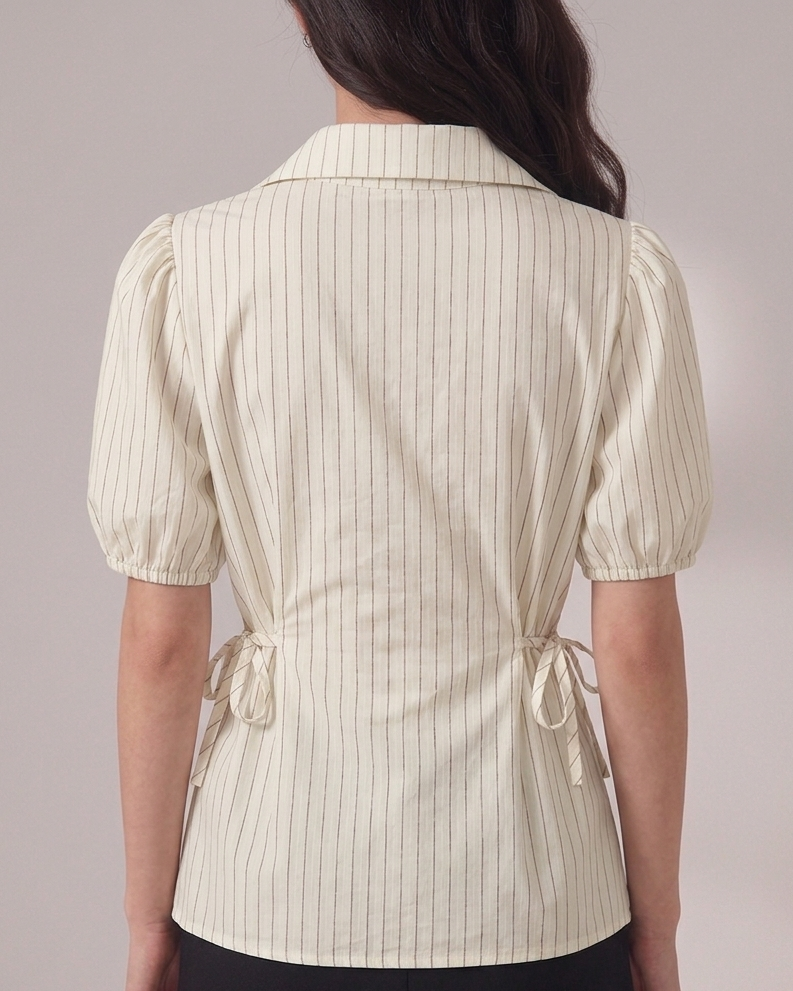 striped side tie shirt
