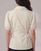 striped side tie shirt
