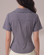 Checked Asymmetrical shirt