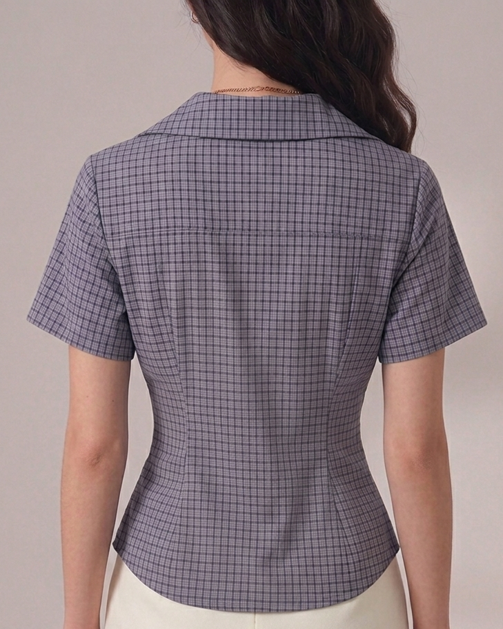 Checked Asymmetrical shirt