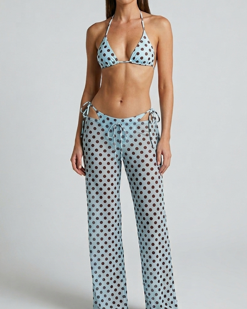 Polka dot bikini pants set