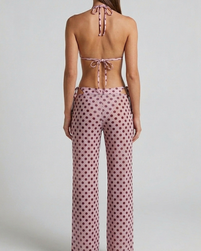 Polka dot bikini pants set