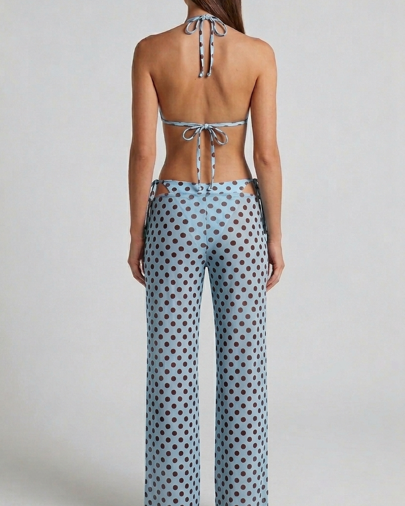 Polka dot bikini pants set