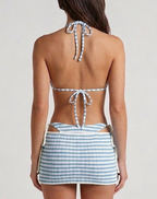 striped skirt bikini set