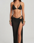 Crochet sarong bikini set