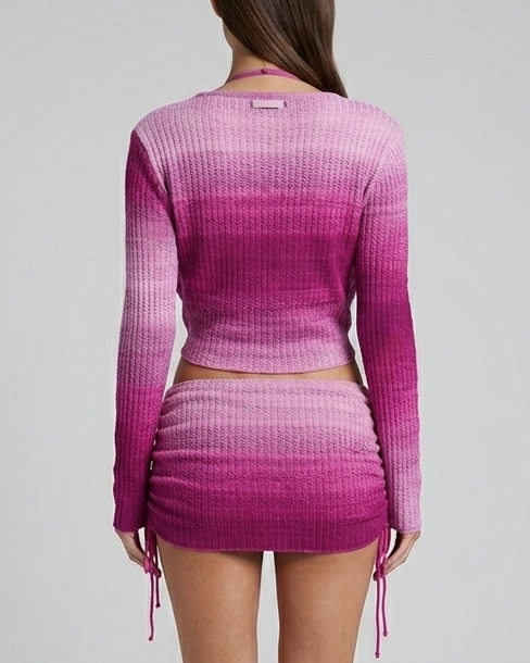 Ombre crochet skirt bikini set