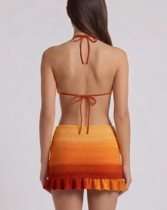 Crochet bikini skirt set