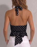 polka bow halter
