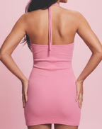 halter ribbed dress