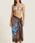 leopard print floral bikini