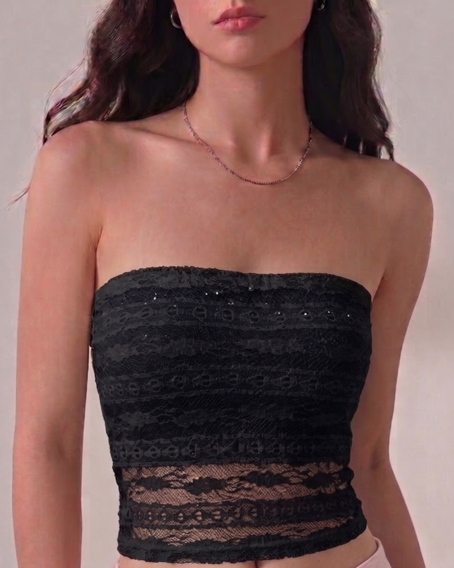 two piece sheer tube top