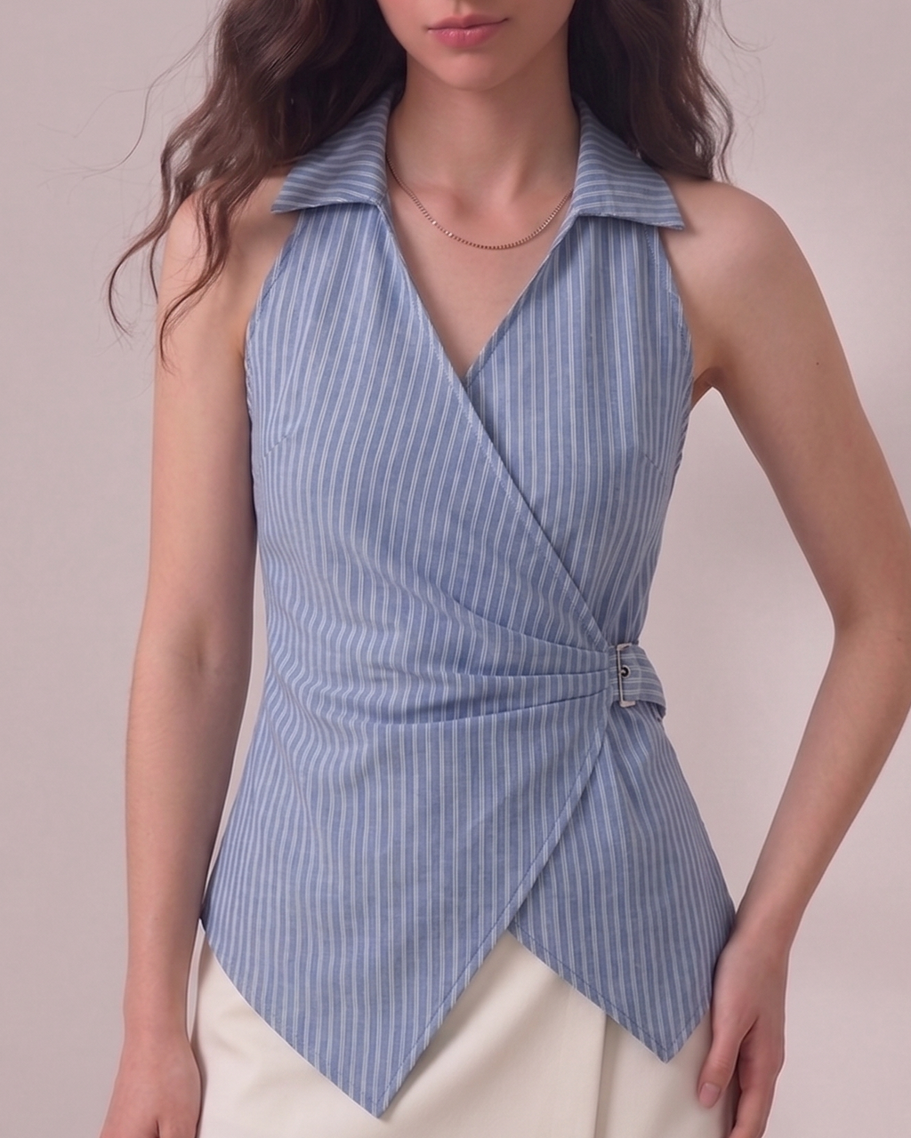 Sunday Stripe Wrap Top