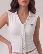 polka dot tie top