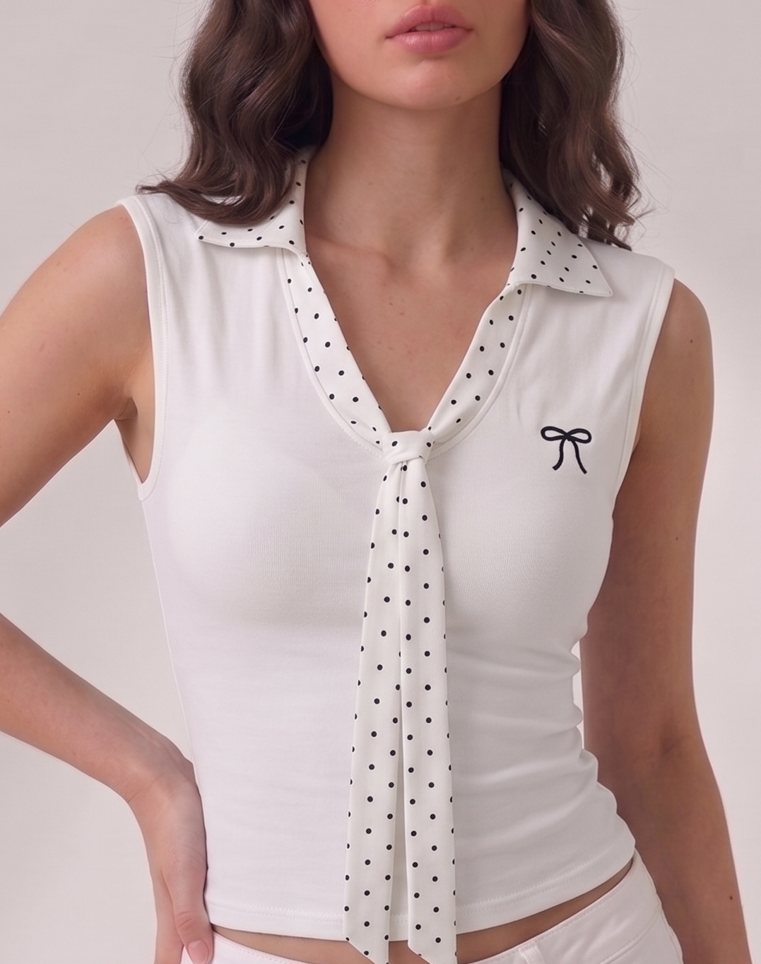 polka dot tie top