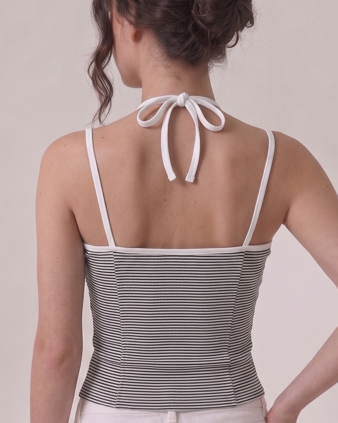 striped tie back cami