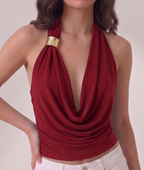 Drape Halter Top with ring