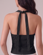 laced halter tie around