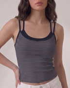 striped tie back cami