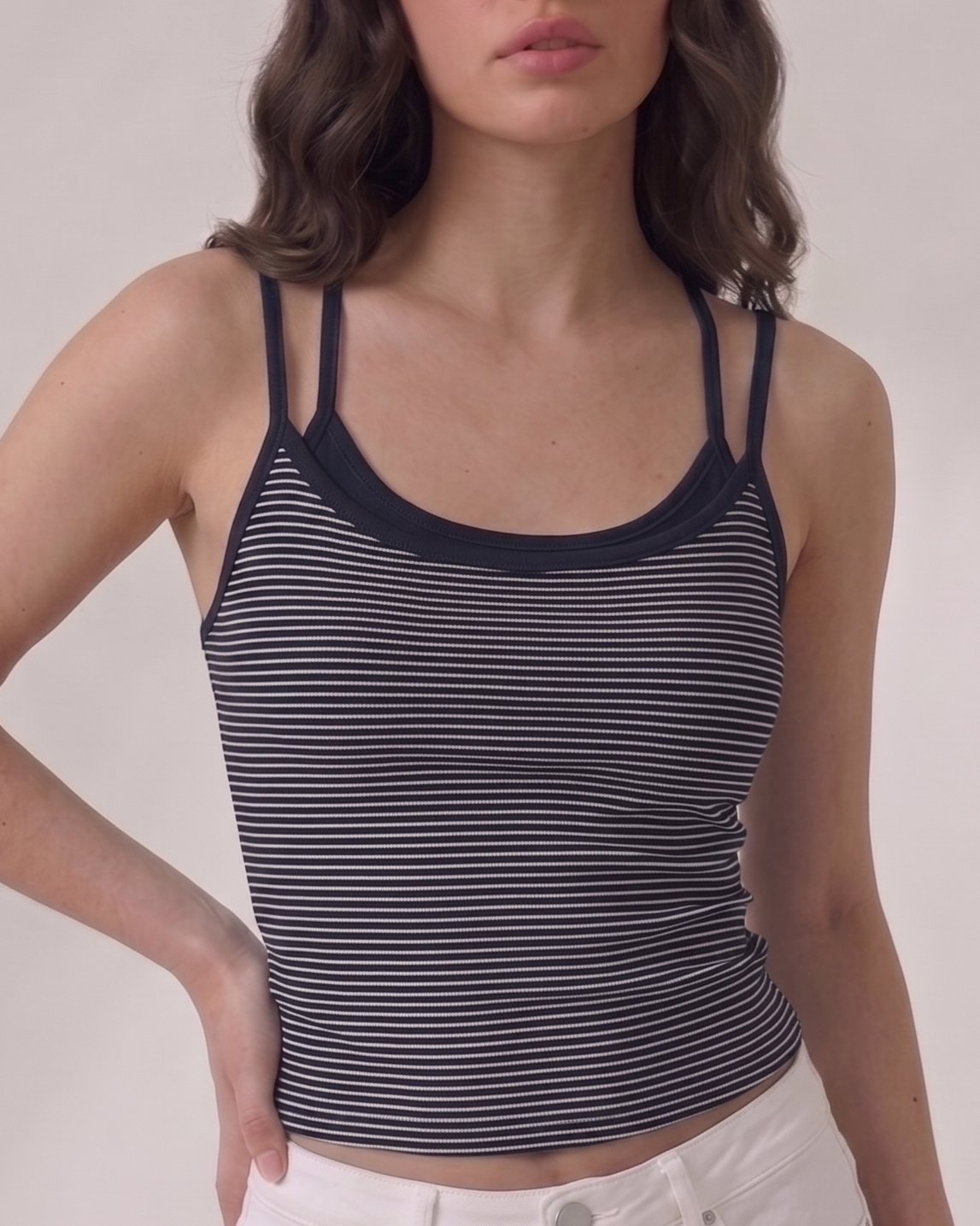 striped tie back cami