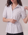 striped side tie shirt