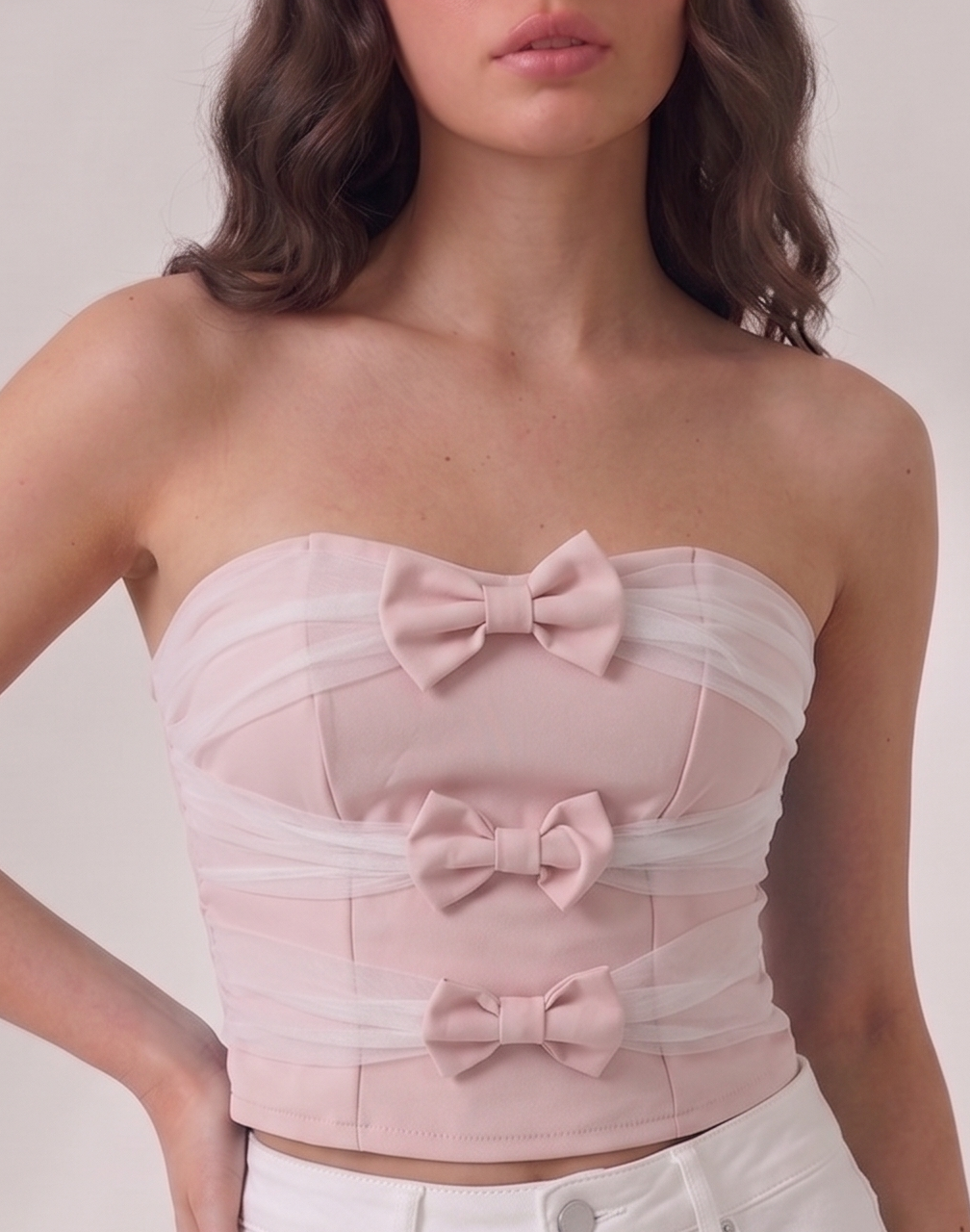 bow ribbon tube top