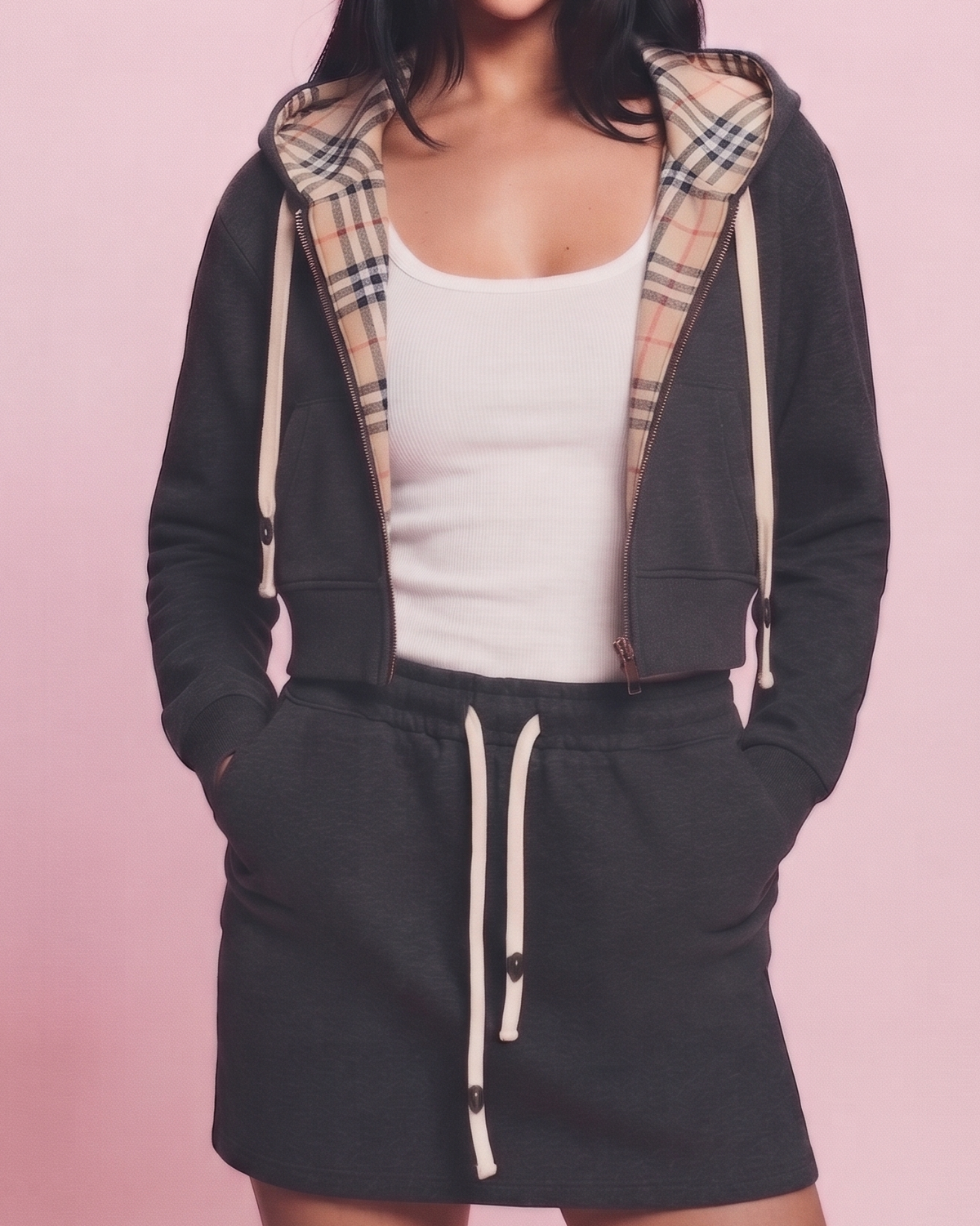 checked co-ord set