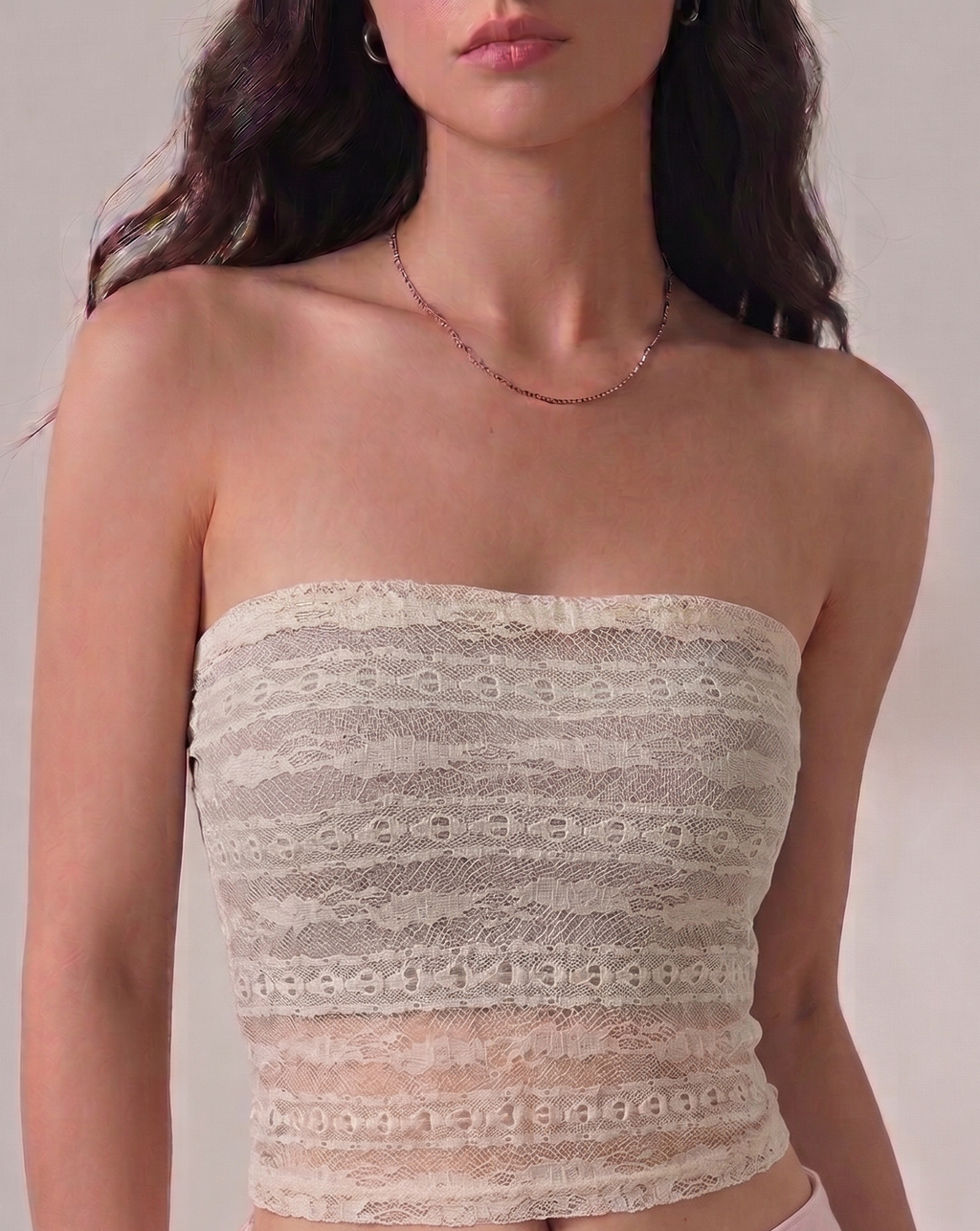 two piece sheer tube top