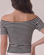 striped off shoulder