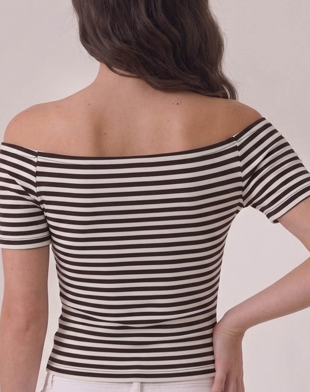 striped off shoulder