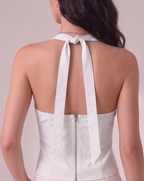 laced halter tie around
