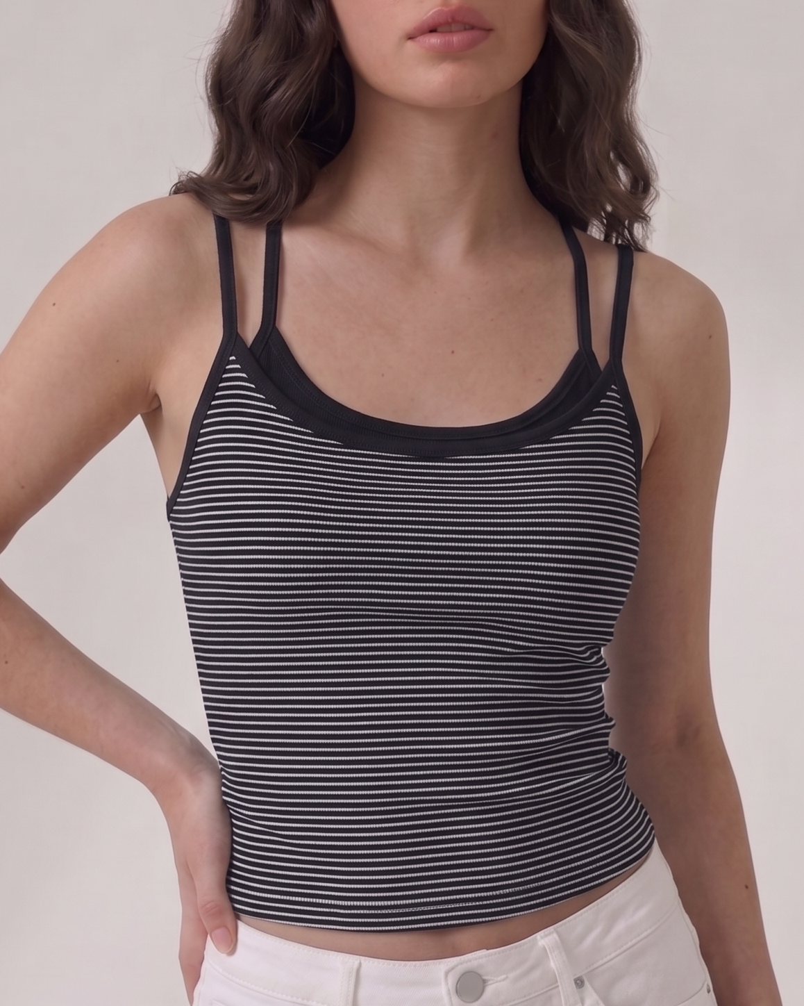 striped tie back cami