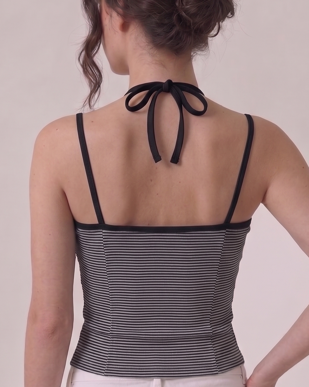 striped tie back cami