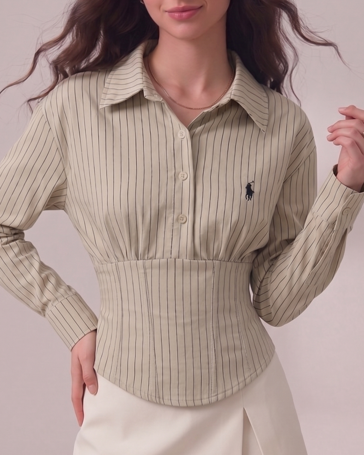 Corset waist shirt