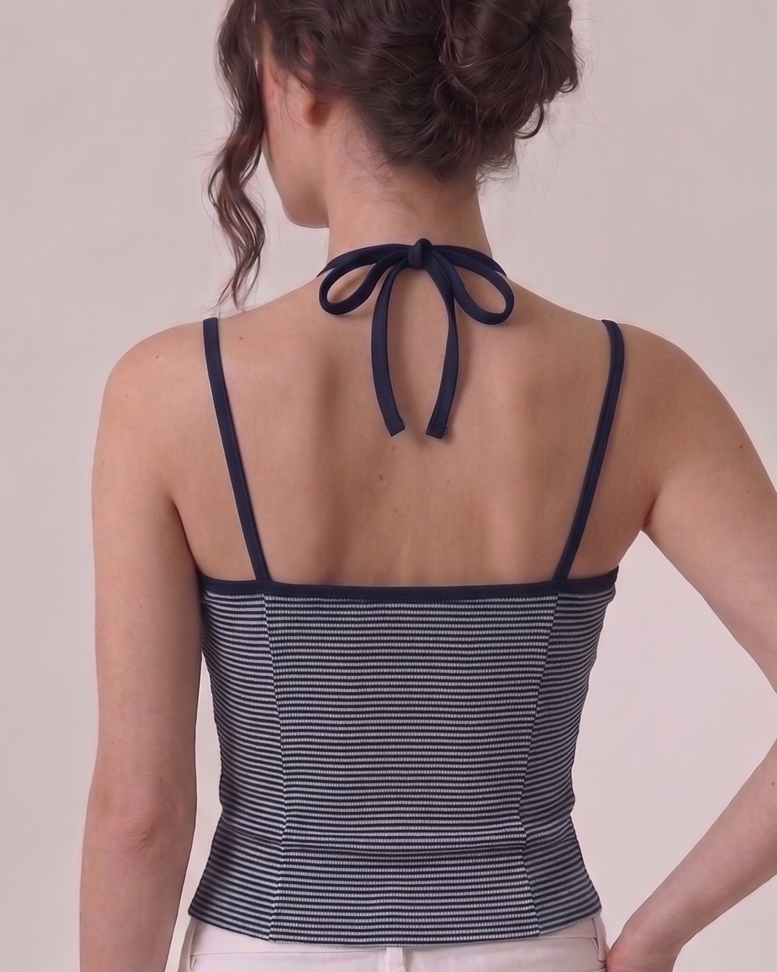striped tie back cami