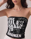 broken rules tube top