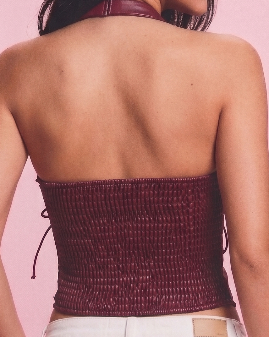 leather halter corset