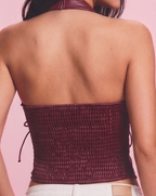 leather halter corset