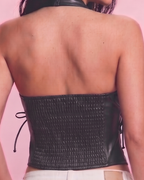 leather halter corset