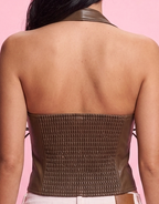 leather halter corset